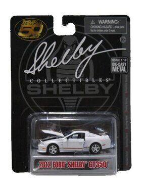 Shelby Collectibles 50th white 2012 Ford Shelby GT-350 diecast 1:18 car, New